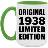 86th Birthday Original 1938 Limited Edition - 15oz Accent Mug Green