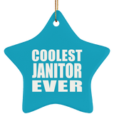 Coolest Janitor Ever - Star Ornament