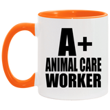 A+ Animal Care Worker - 11oz Accent Mug Orange