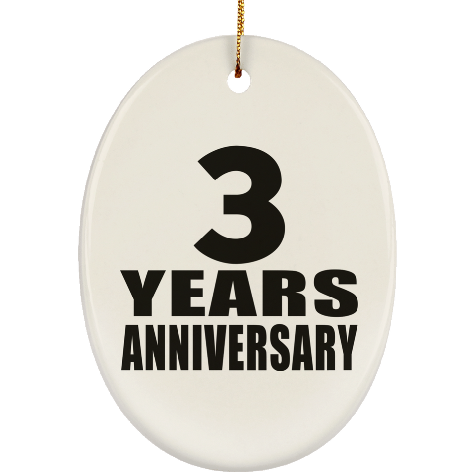 3rd Anniversary 3 Years - Oval Ornament