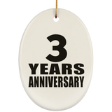 3rd Anniversary 3 Years - Oval Ornament