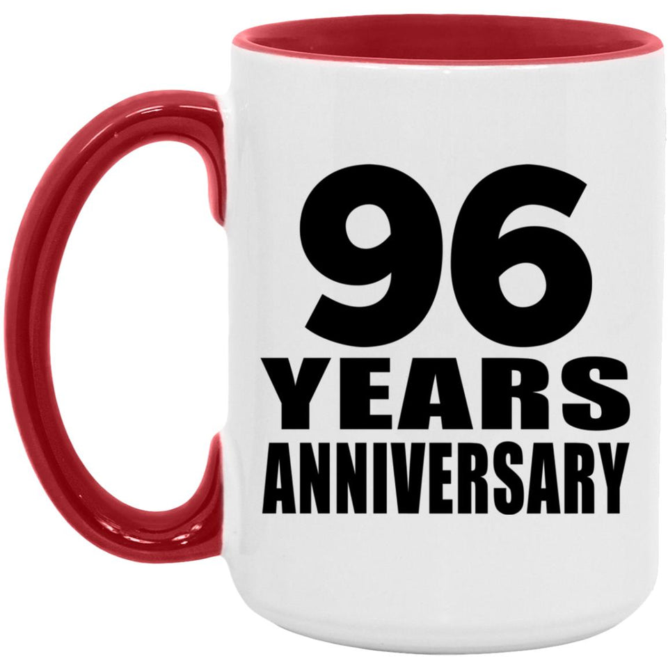 96th Anniversary 96 Years - 15oz Accent Mug Red