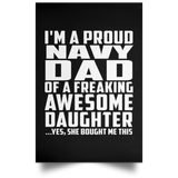 Proud Navy Dad Of Awesome Daughter - Poster Portrait