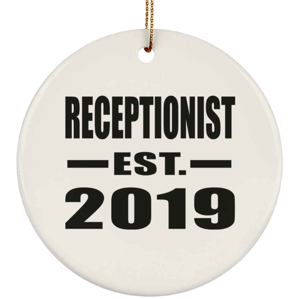 Receptionist Established EST. 2019 - Circle Ornament
