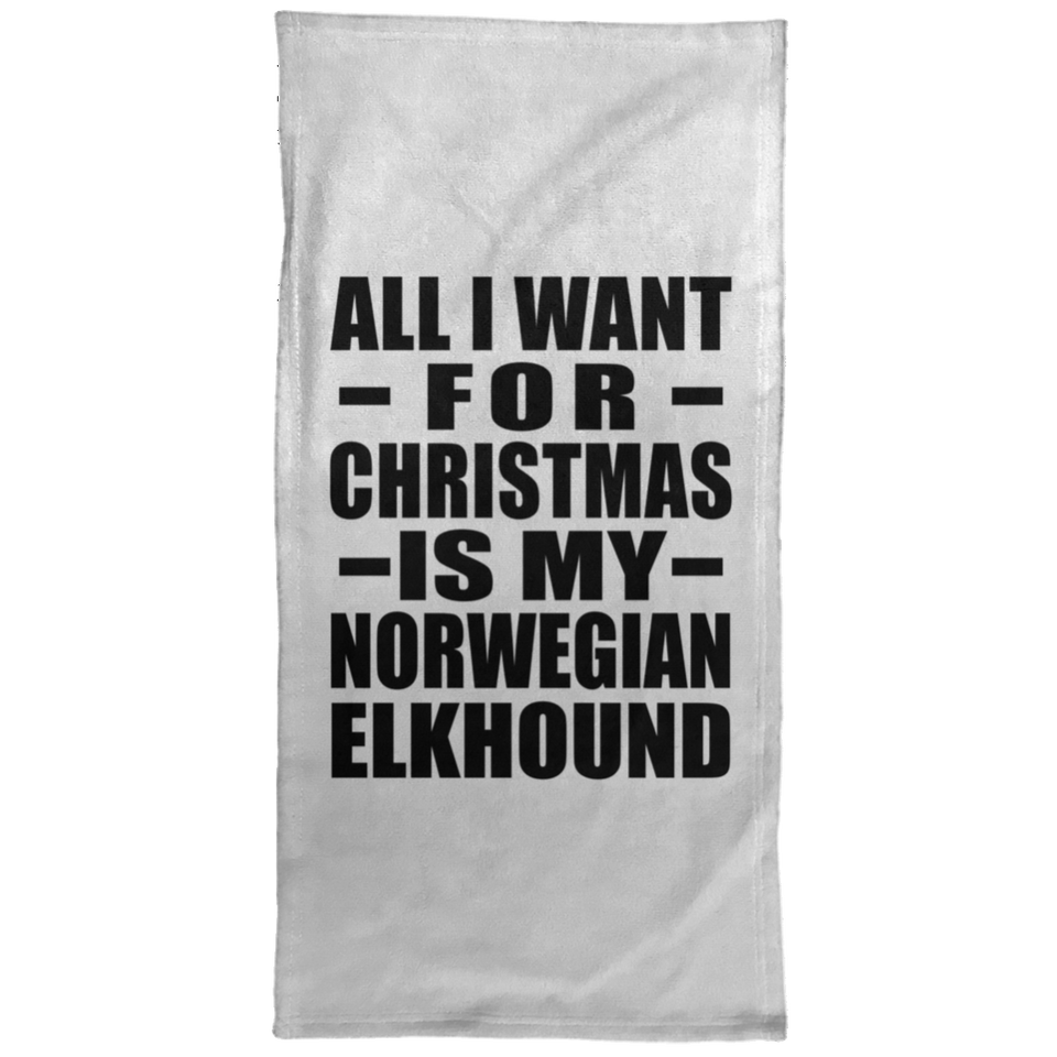 All I Want For Christmas Is My Norwegian Elkhound - Hand Towel