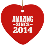 10th Birthday Amazing Since 2014 - Heart Ornament