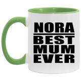 Nora Best Mum Ever - 11oz Accent Mug Green