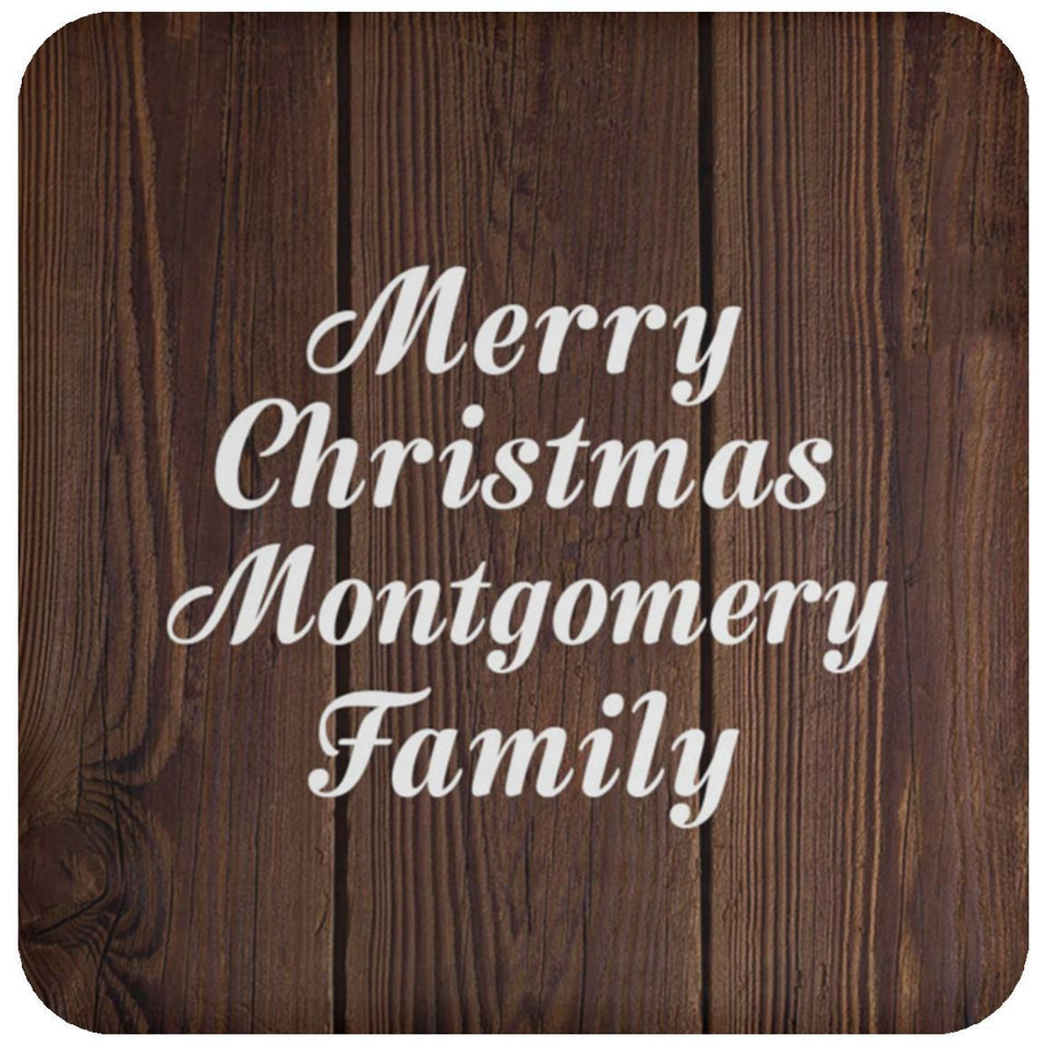 Merry Christmas Montgomery Family - Drink Coaster D