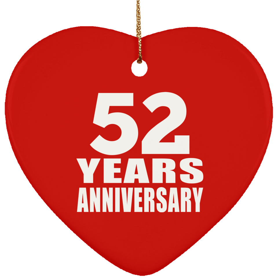 52nd Anniversary 52 Years - Heart Ornament
