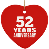 52nd Anniversary 52 Years - Heart Ornament