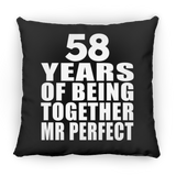 58th Anniversary 58 Years Of Being Mr Perfect - Throw Pillow Black
