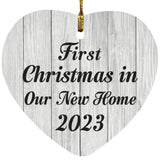 First Christmas In Our New Home 2023 - Heart Ornament F