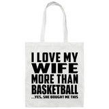 I Love My Wife More Than Basketball - Tote Bag White