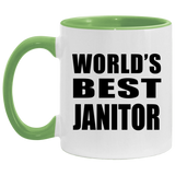 World's Best Janitor - 11oz Accent Mug Green