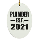Plumber Established EST. 2021 - Oval Ornament