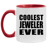 Coolest Jeweler Ever - 11oz Accent Mug Red