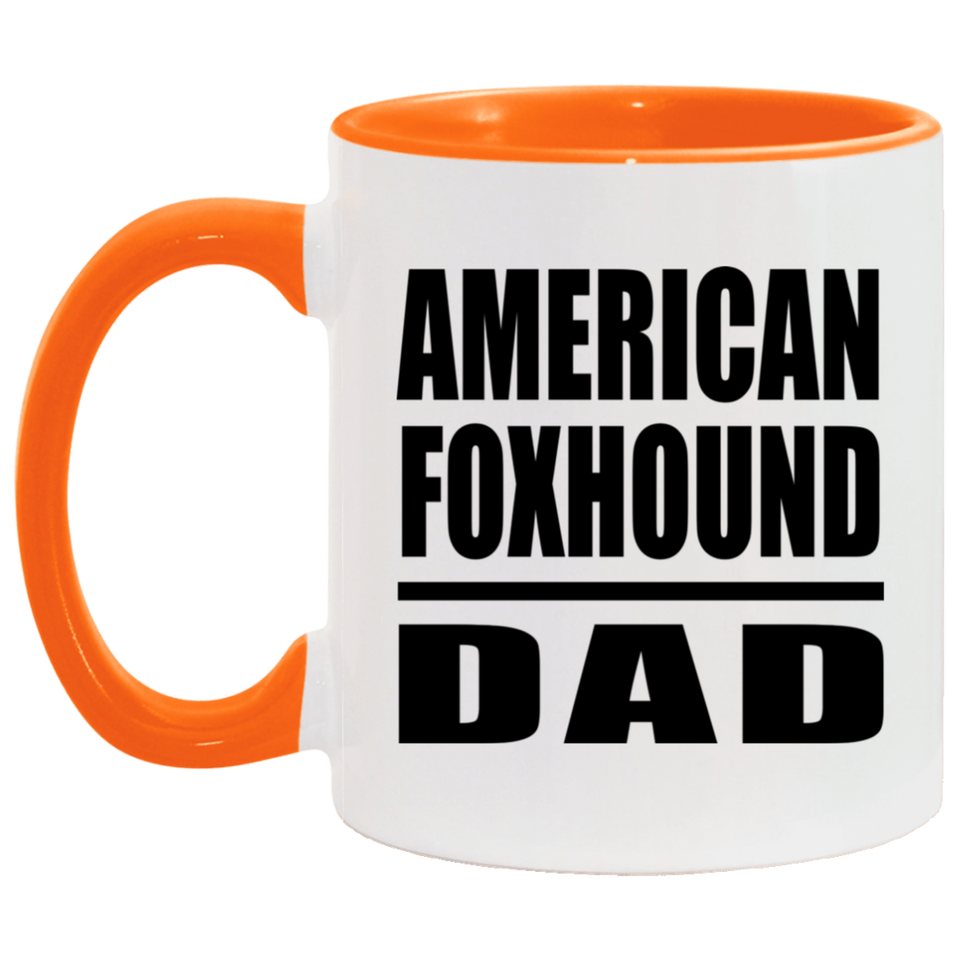 American Foxhound Dad - 11oz Accent Mug Orange