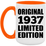 87th Birthday Original 1937 Limited Edition - 15oz Accent Mug Orange