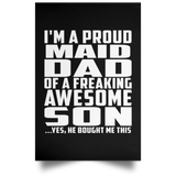 Proud Maid Dad Of Awesome Son - Poster Portrait