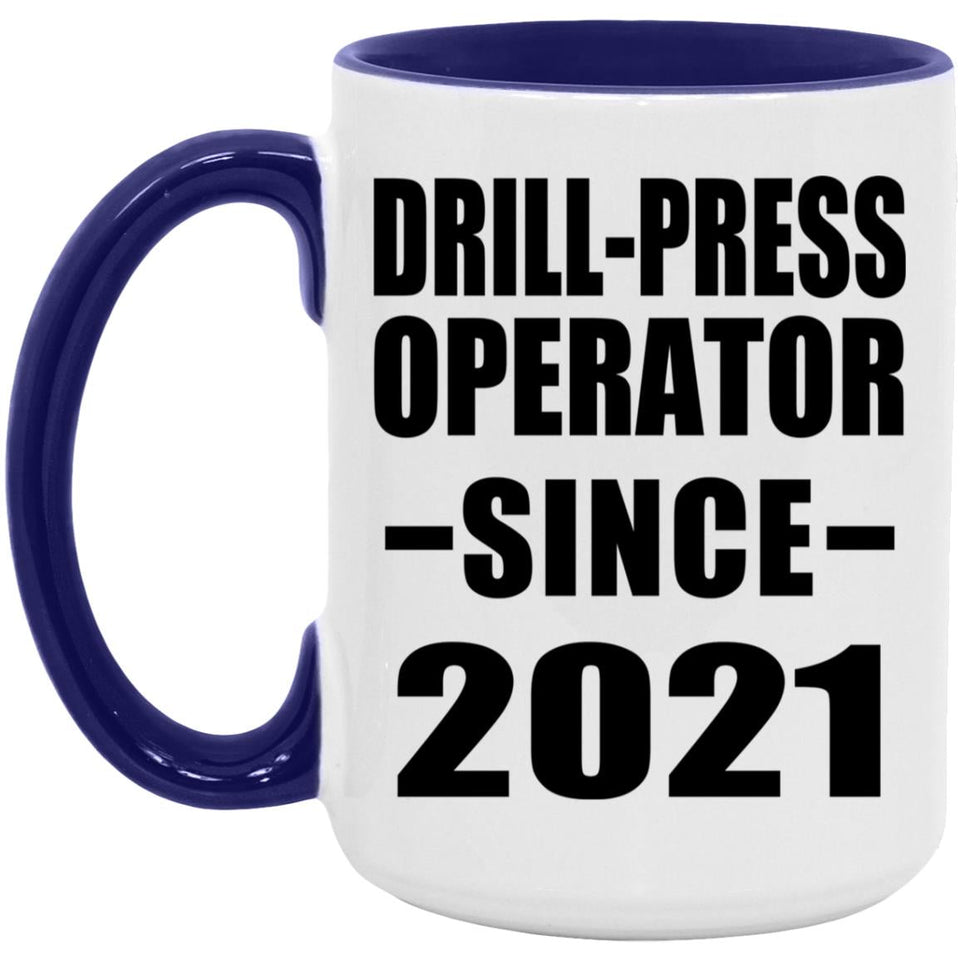 Drill-Press Operator Since 2021 - 15oz Accent Mug Purple