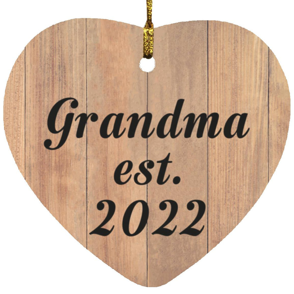 Grandma Established EST. 2022 - Heart Ornament C