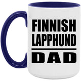 Finnish Lapphund Dad - 15oz Accent Mug Purple