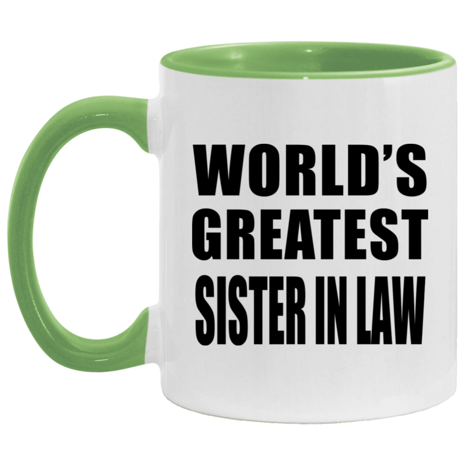 World's Greatest Sister In Law - 11oz Accent Mug Green