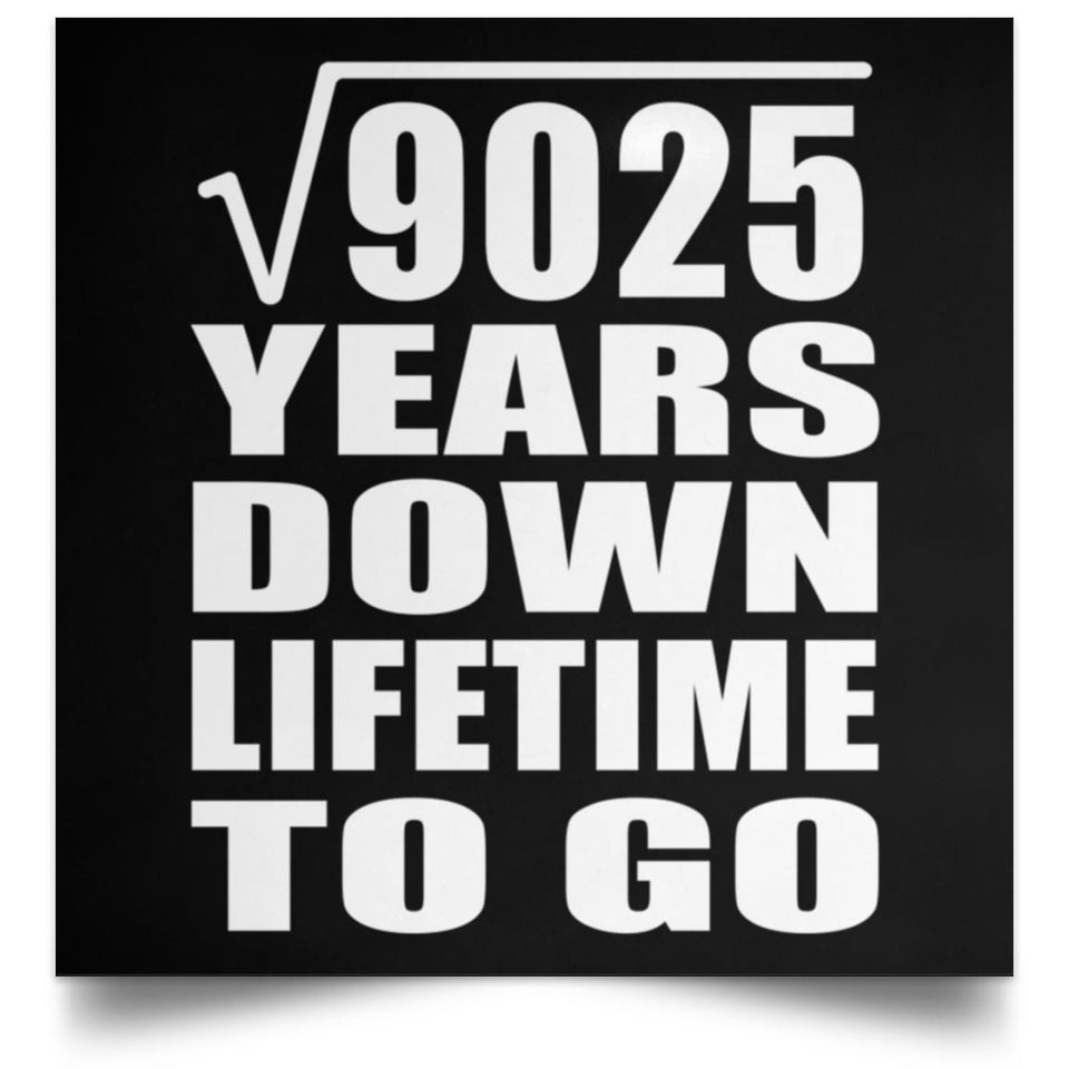 95th Anniversary Square Root of 9025 Years Lifetime To Go - Poster Square