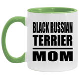 Black Russian Terrier Mom - 11oz Accent Mug Green