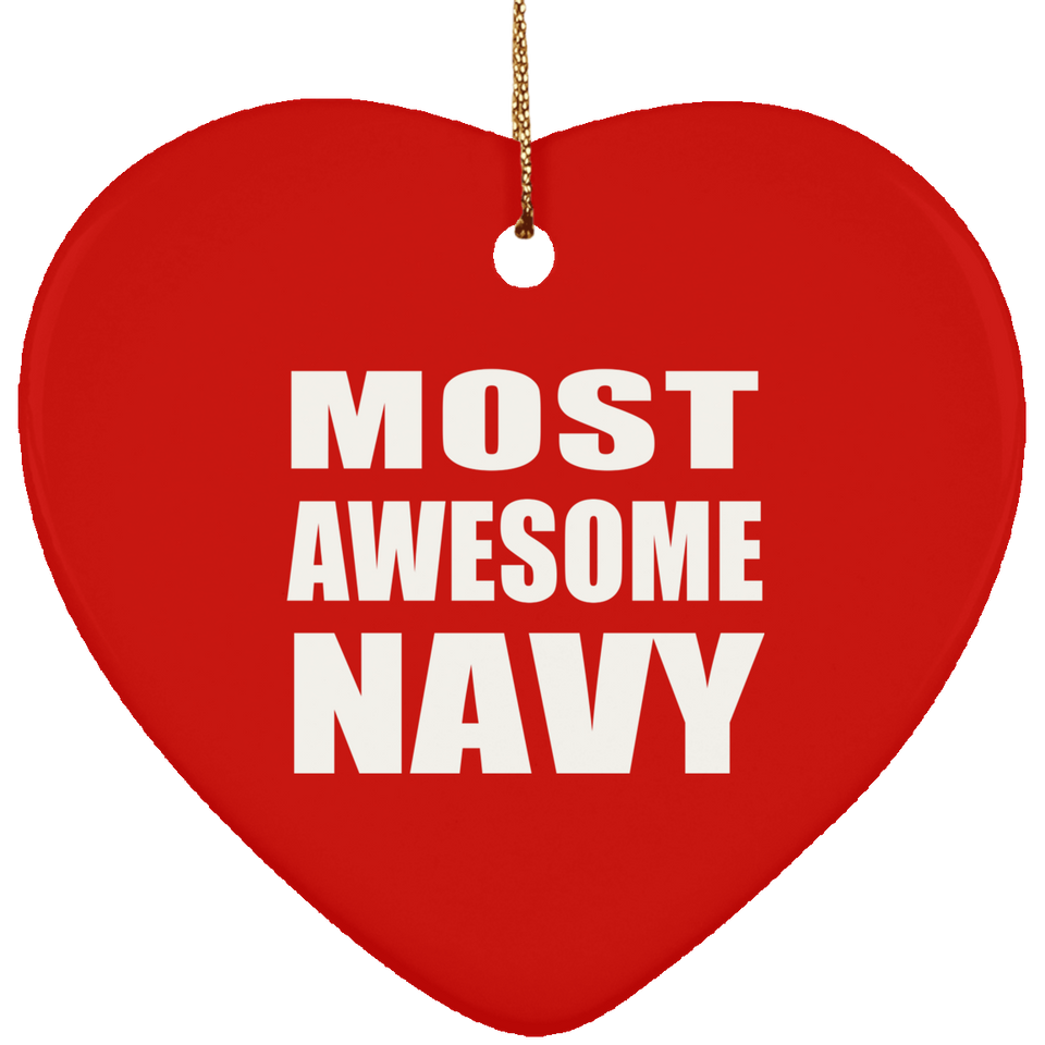 Most Awesome Navy - Heart Ornament