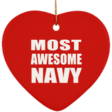 Most Awesome Navy - Heart Ornament