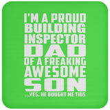 Proud Building Inspector Dad Of Awesome Son - Drink Coaster