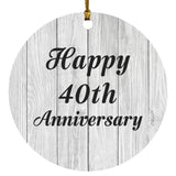 Happy 40th Anniversary - Circle Ornament F
