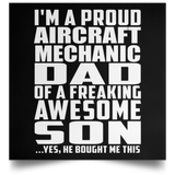Proud Aircraft Mechanic Dad Of Awesome Son - Poster Square
