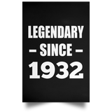 92nd Birthday Legendary Since 1932 - Poster Portrait