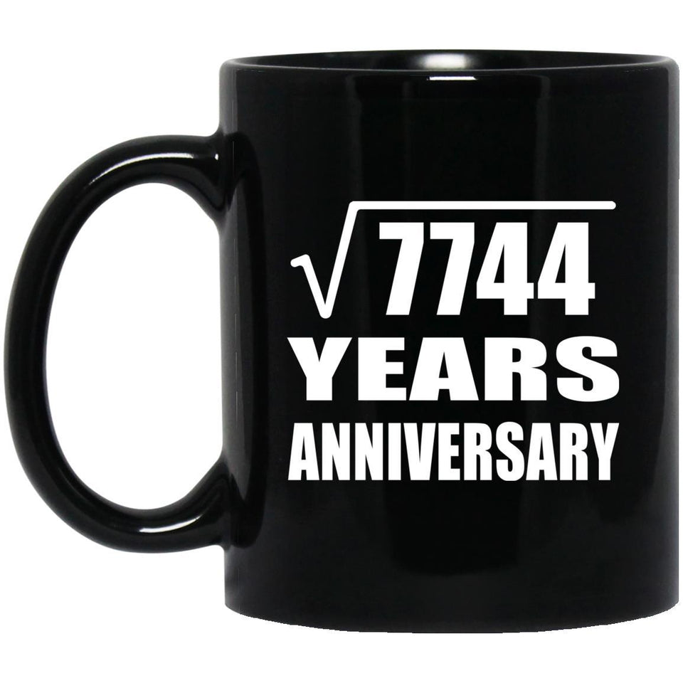 88th Anniversary Square Root of 7744 Years Anniversary - 11oz Coffee Mug Black