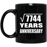 88th Anniversary Square Root of 7744 Years Anniversary - 11oz Coffee Mug Black