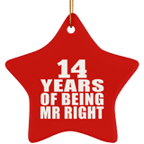 14th Anniversary 14 Years Of Being Mr Right - Star Ornament