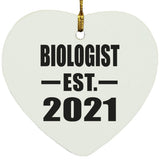 Biologist Established EST. 2021 - Heart Ornament