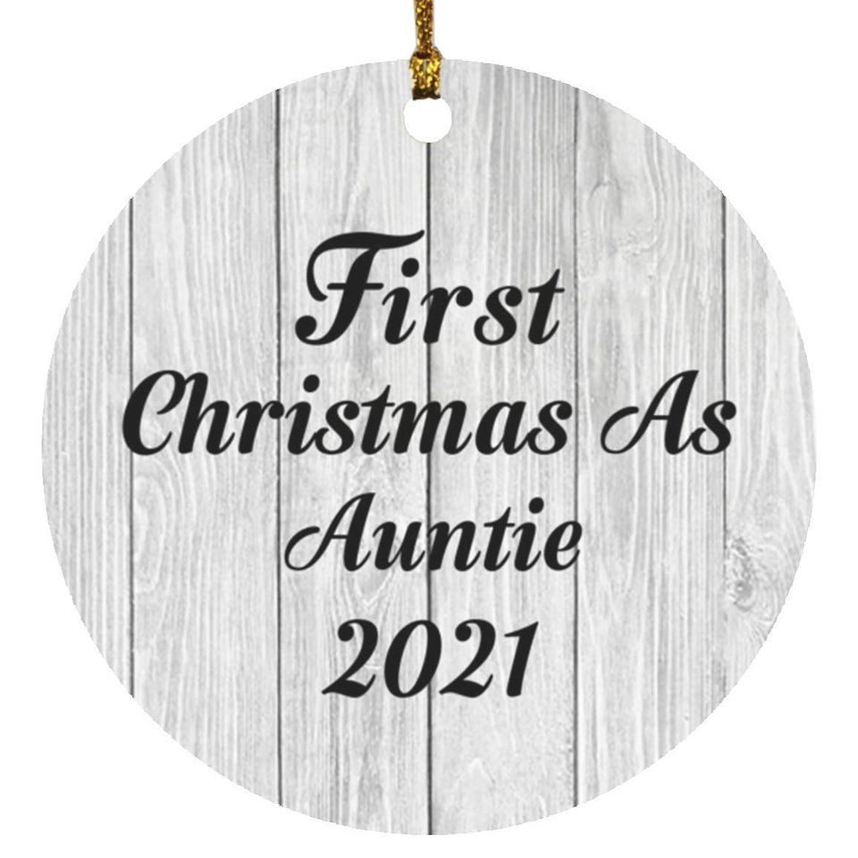 First Christmas As Auntie 2021 - Circle Ornament F