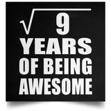 3rd Birthday Square Root of 9 Years of Being Awesome - Poster Square