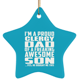 Proud Clergy Dad Of Awesome Son - Star Ornament