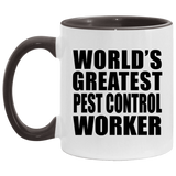 World's Greatest Pest Control Worker - 11oz Accent Mug Black