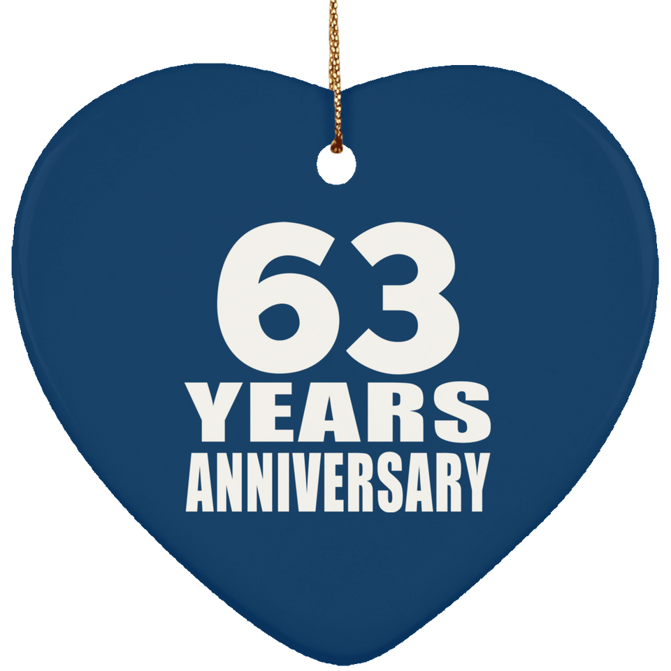 63rd Anniversary 63 Years - Heart Ornament