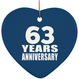 63rd Anniversary 63 Years - Heart Ornament