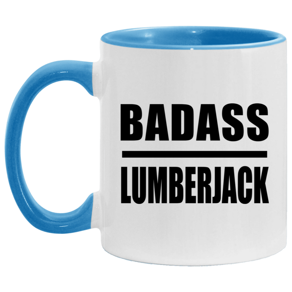 Badass Lumberjack - 11oz Accent Mug Blue