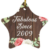 15th Birthday Fabulous Since 2009 - Star Ornament A