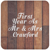 First Year As Mr & Mrs Crawford - Drink Coaster E