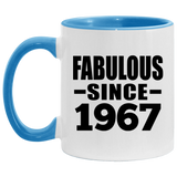 57th Birthday Fabulous Since 1967 - 11oz Accent Mug Blue