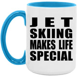 Jet Skiing Makes Life Special - 15oz Accent Mug Blue